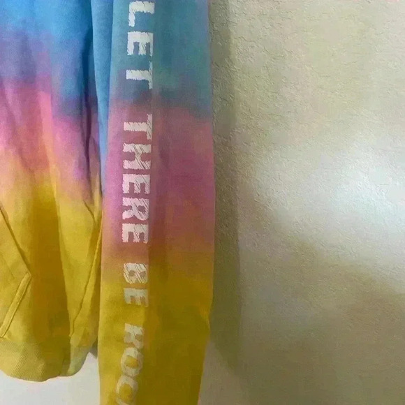 AC/DC Vintage Tie Dye Boyfriend Retro Hard Rock Concert Hood Sweatshirt Size  L - Picture 8 of 11